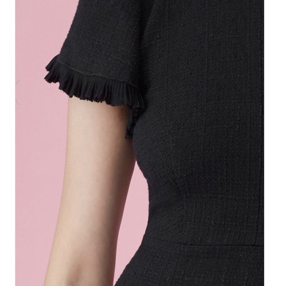 Rebecca Taylor • Clare Short Sleeve Tweed Dress in Black - Picture 6 of 12